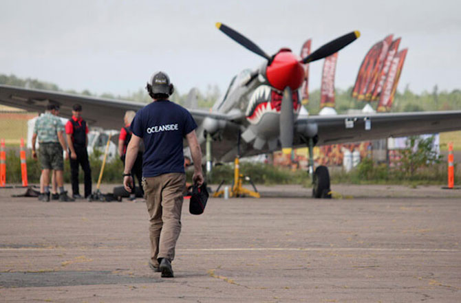 on the airfield